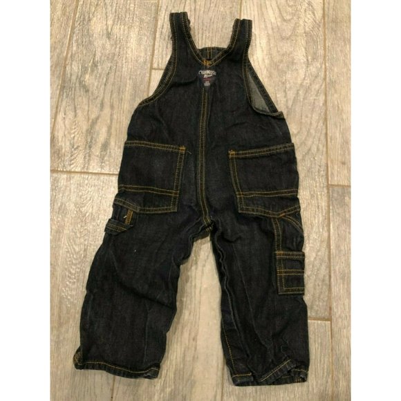 Osh Kosh B'Gosh Overalls Bibs 12 Months Engineer Railroad Costume‎ Jeans Boys - Picture 4 of 6